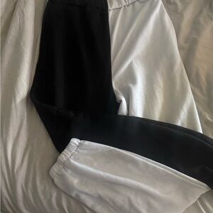 Black and White Jogger Pants
